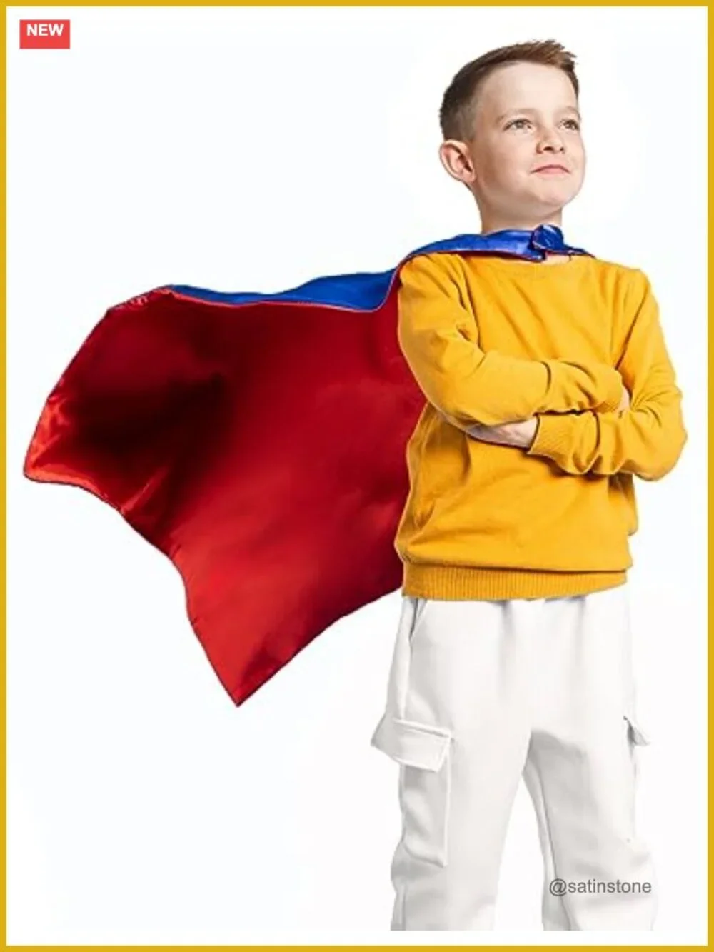 Double-Sided Superhero Cape and Mask for Kids Halloween Cosplay Party